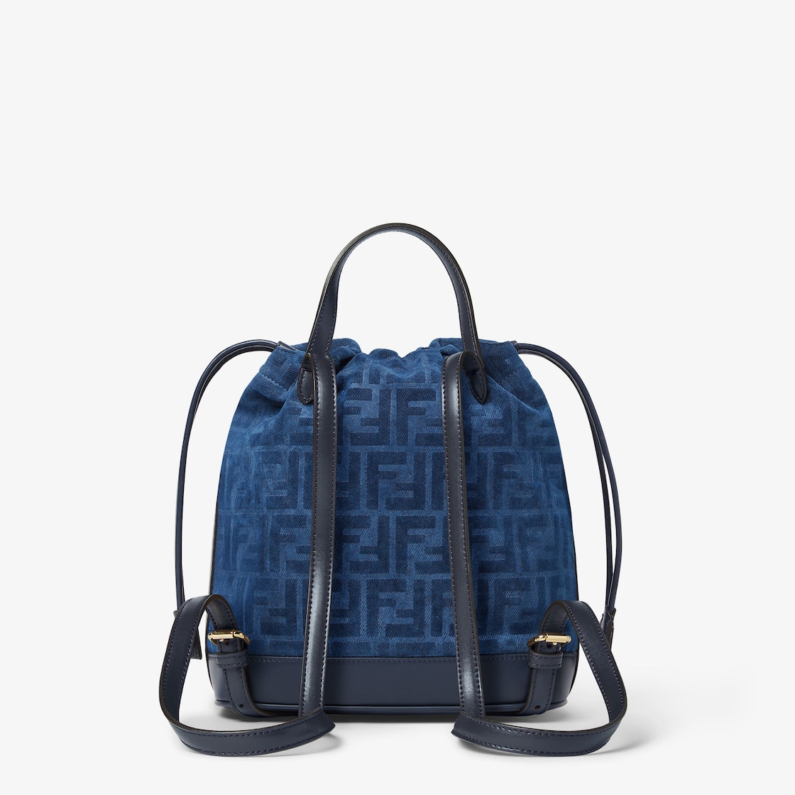 FENDI Backpack Blue flocked FF denim backpack - Image 2